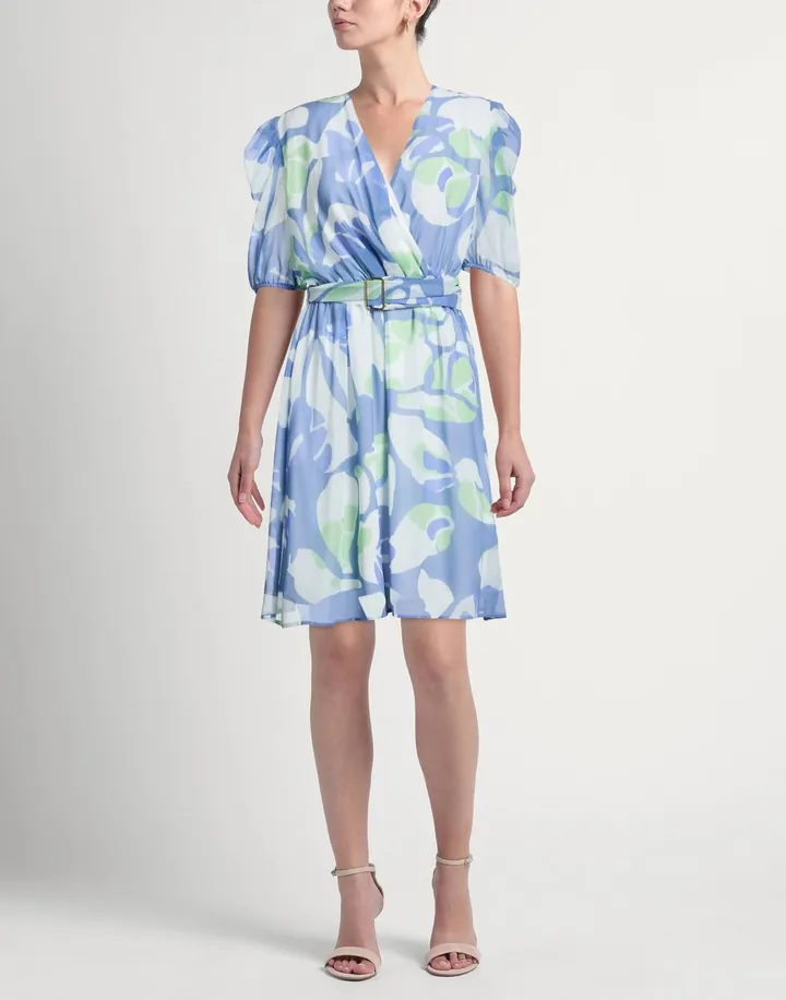 Abito in chiffon a fiori con maniche a sbuffo, Giulia Valli