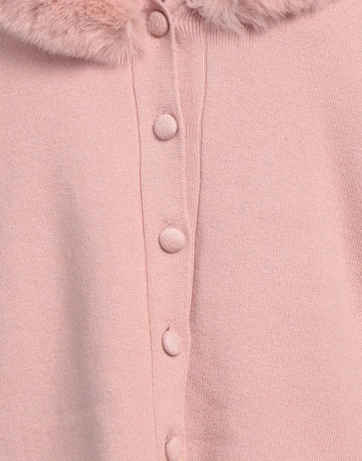 Cardigan con collo in pelo sintetico removibile, Giulia Valli: foto 4