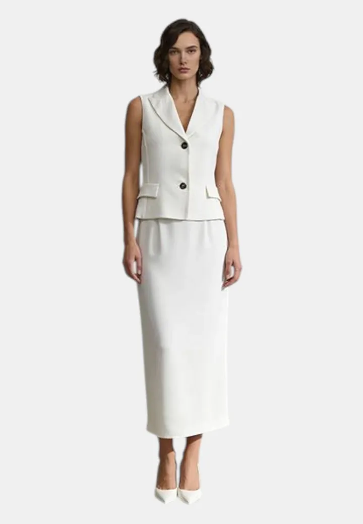 Completo con gilet e gonna longuette, Giulia Valli