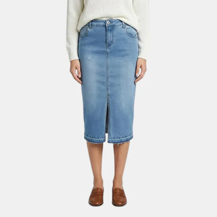Gonna midi in denim, Giulia Valli