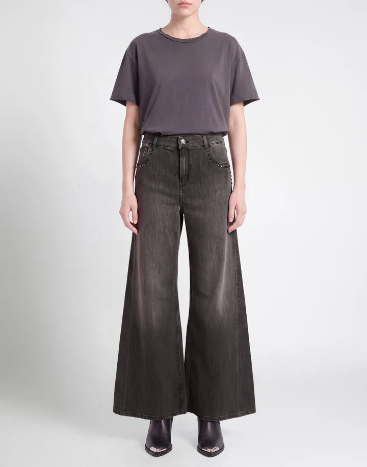 Jeans a gamba larga con borchie, Kaos