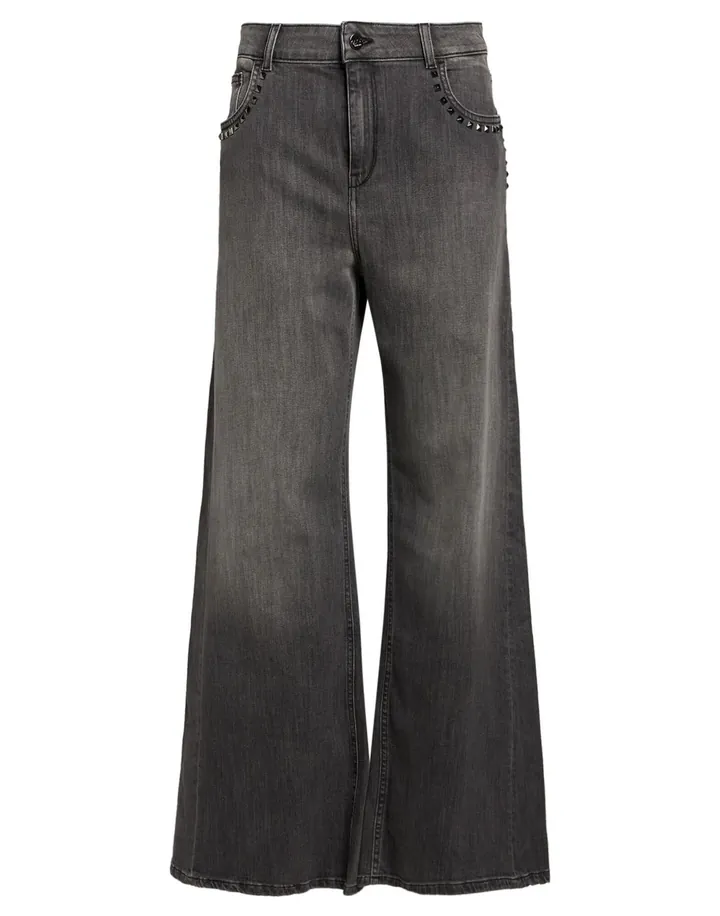 Jeans a gamba larga con borchie, Kaos: foto 3