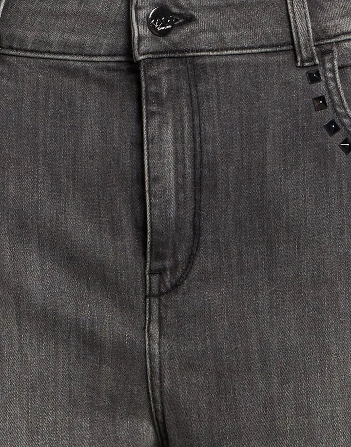Jeans a gamba larga con borchie, Kaos: foto 4