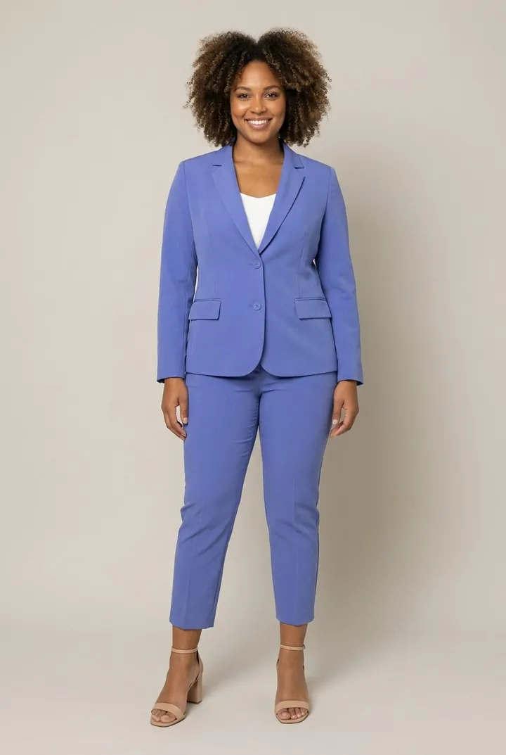 Tailleur con giacca a due bottoni e pantalone capri, Giulia Valli
