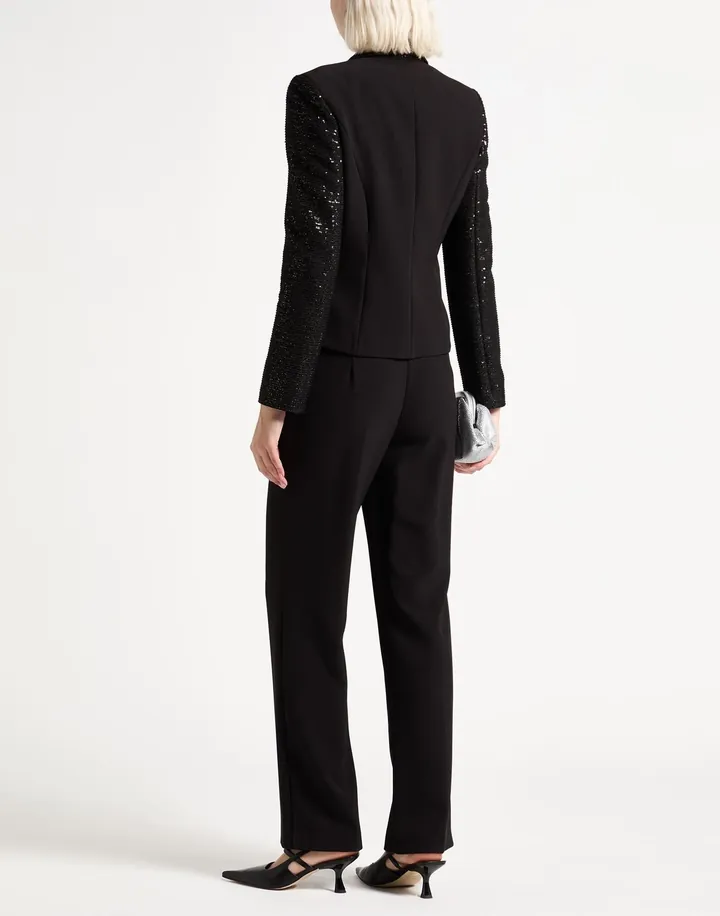 Tailleur pantalone in crêpe con tulle e paillettes, Giulia Valli: foto 3